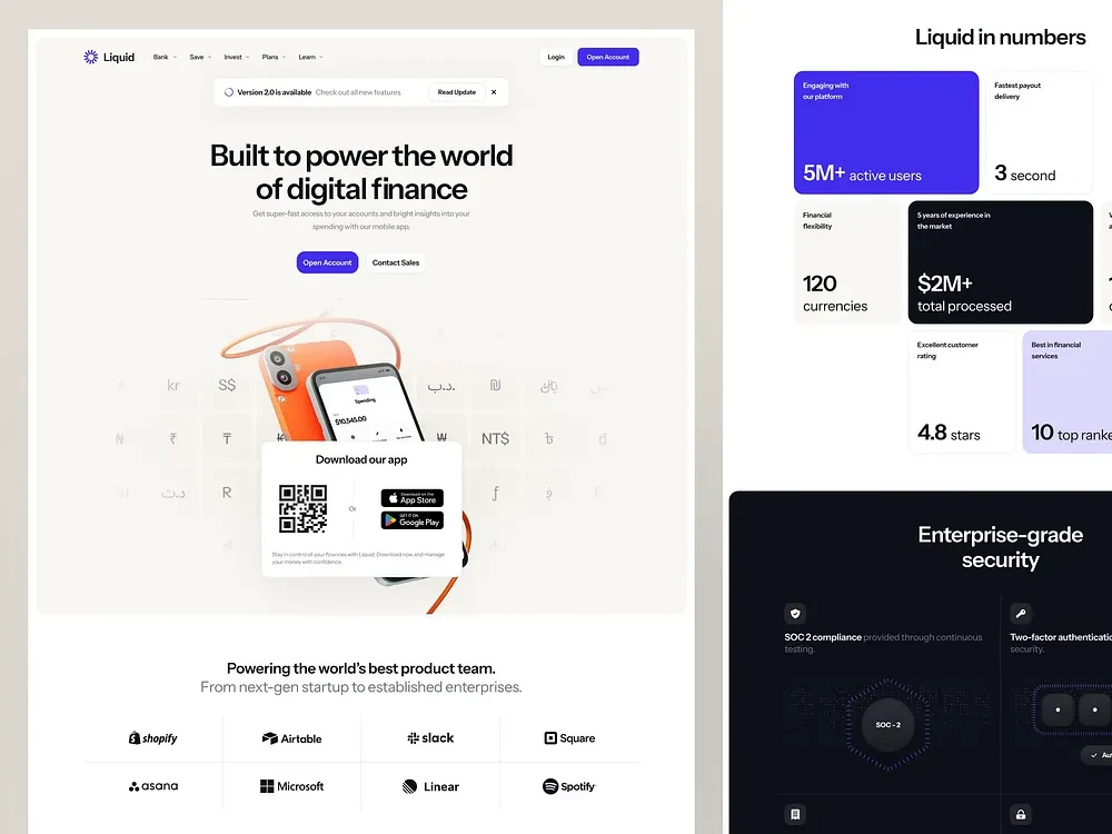 المواقع المالية والبنوك، المواقع