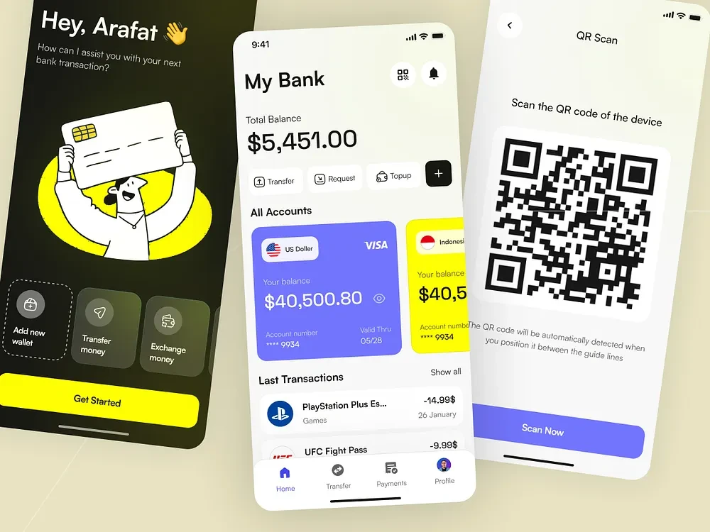 تطبيقات المالية والبنوك، التطبيقات