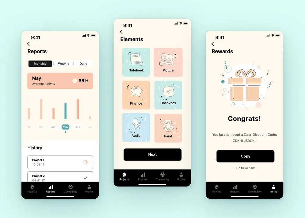 تطبيقات الإنتاجية، التطبيقات