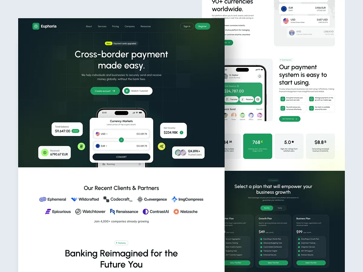 مواقع الشركات، صفحات الهبوط، المواقع