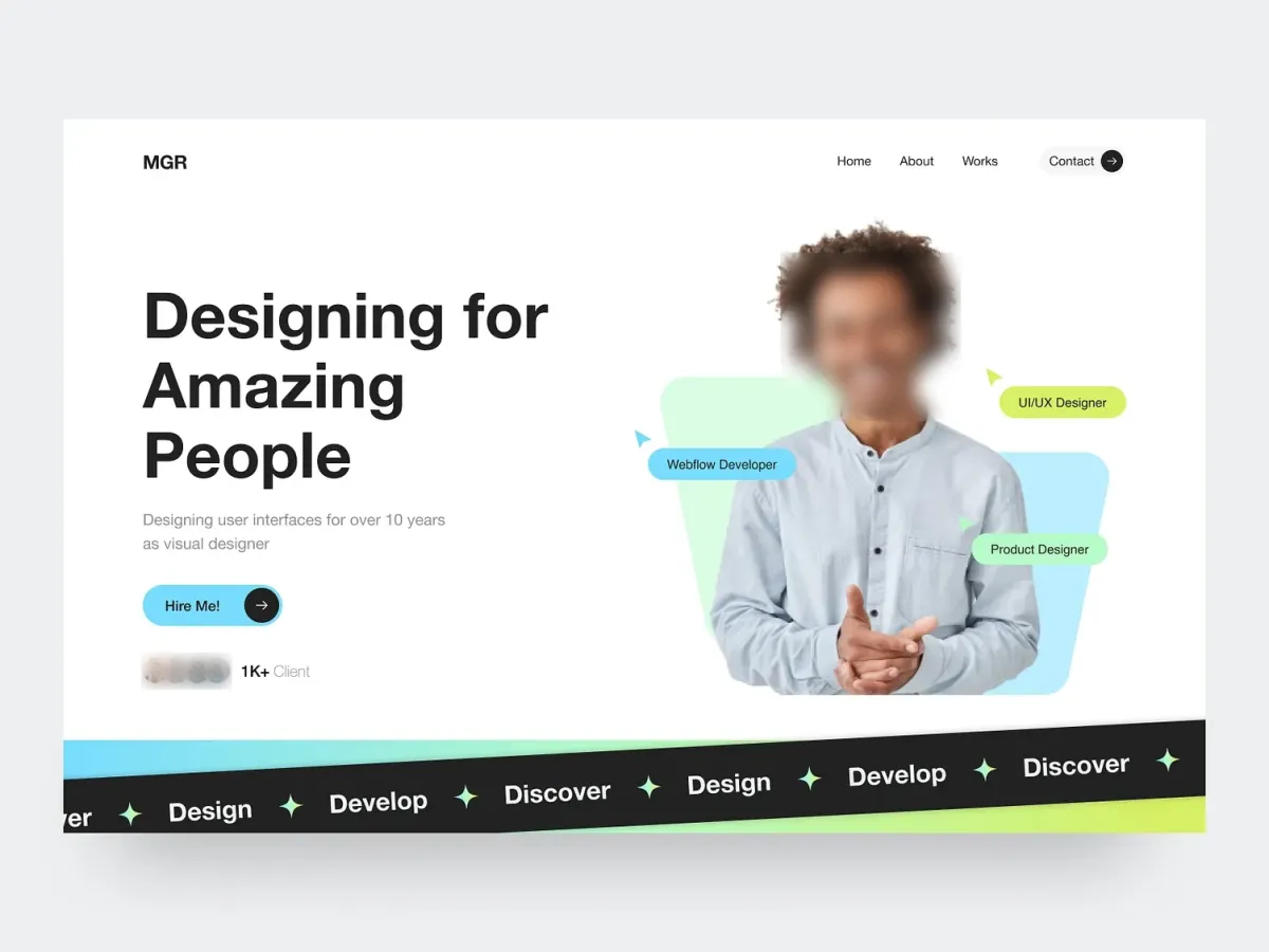 مرجع بصري في minimalist، portfolio، landing-page على لمحة