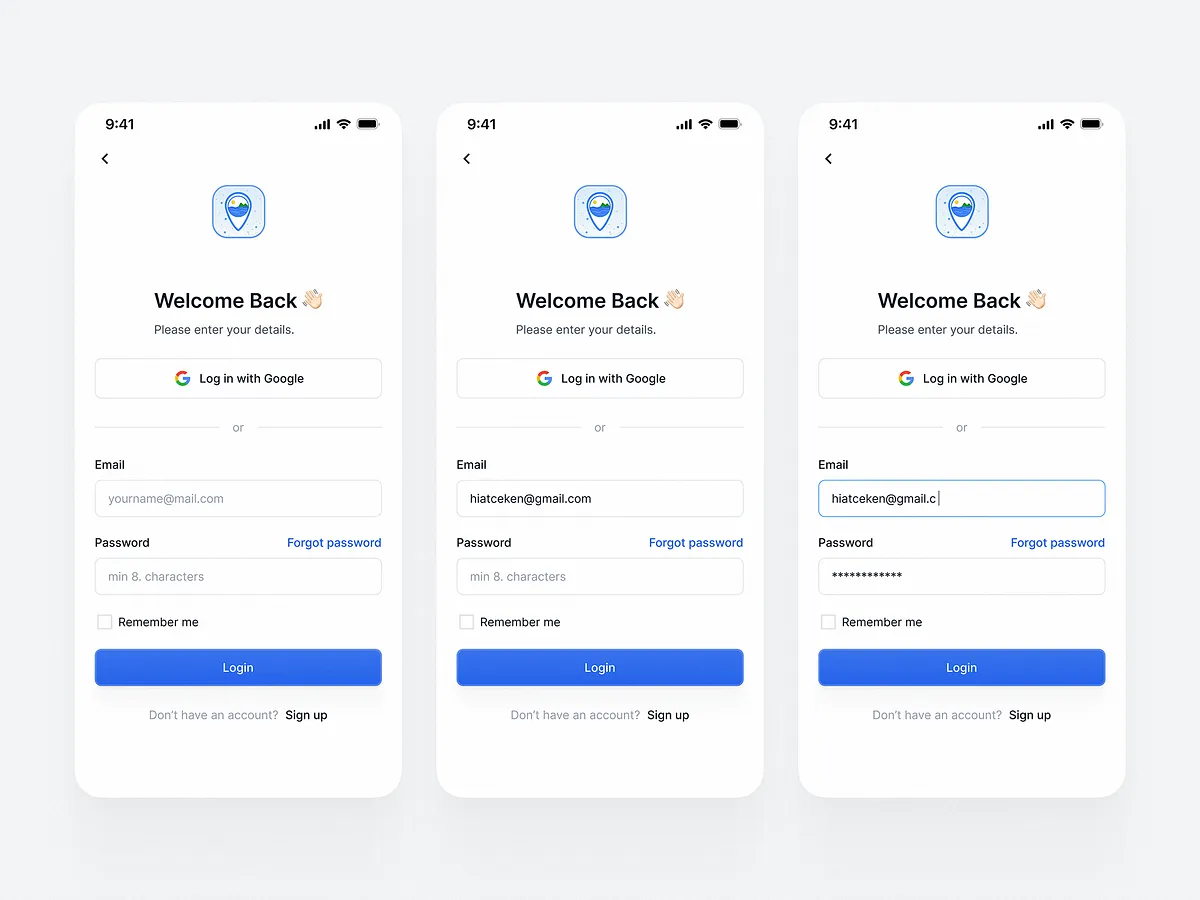 مرجع بصري في minimalist، mobile-ui، onboarding على لمحة