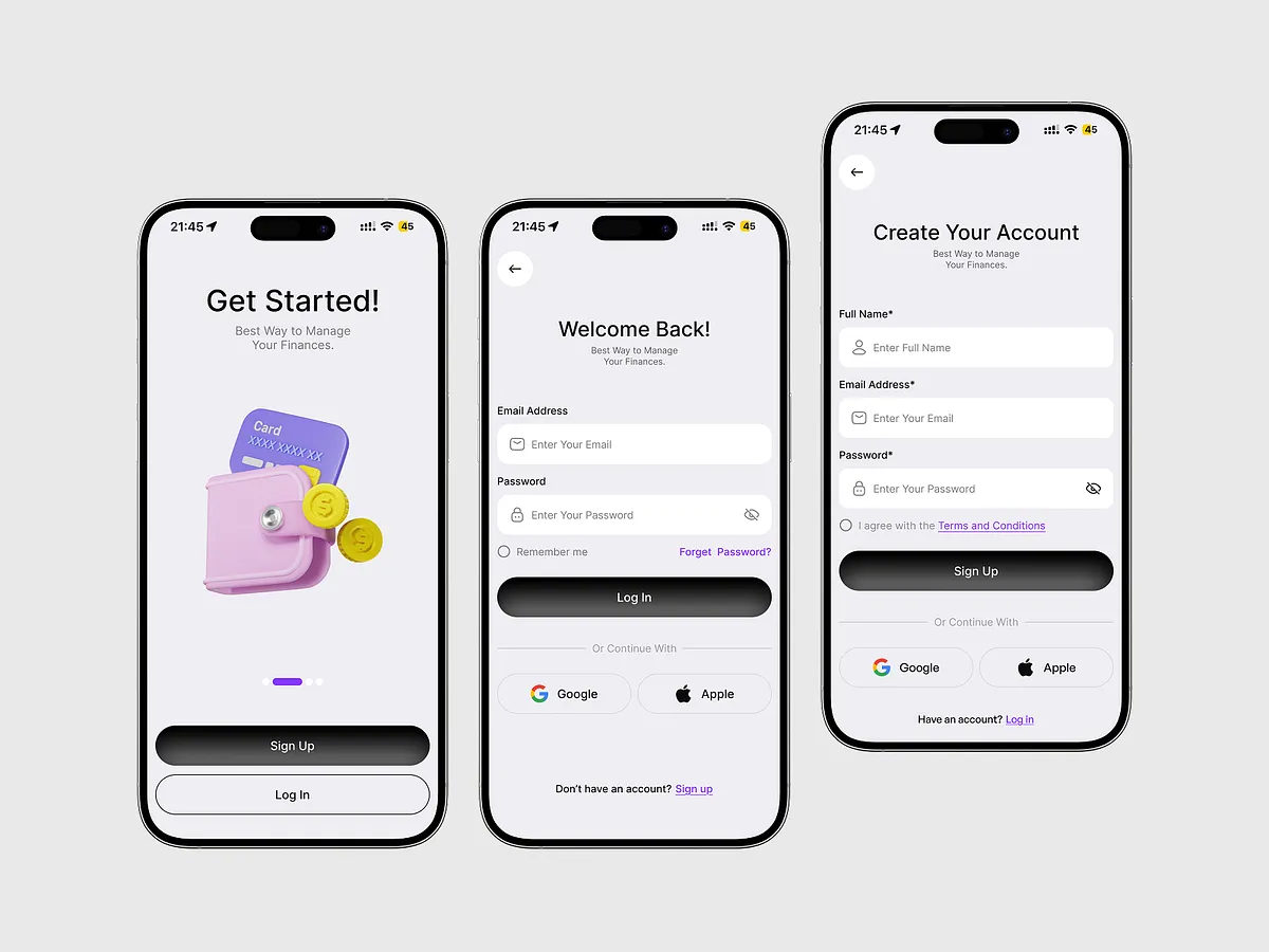 مرجع بصري في minimalist، mobile-ui، onboarding على لمحة