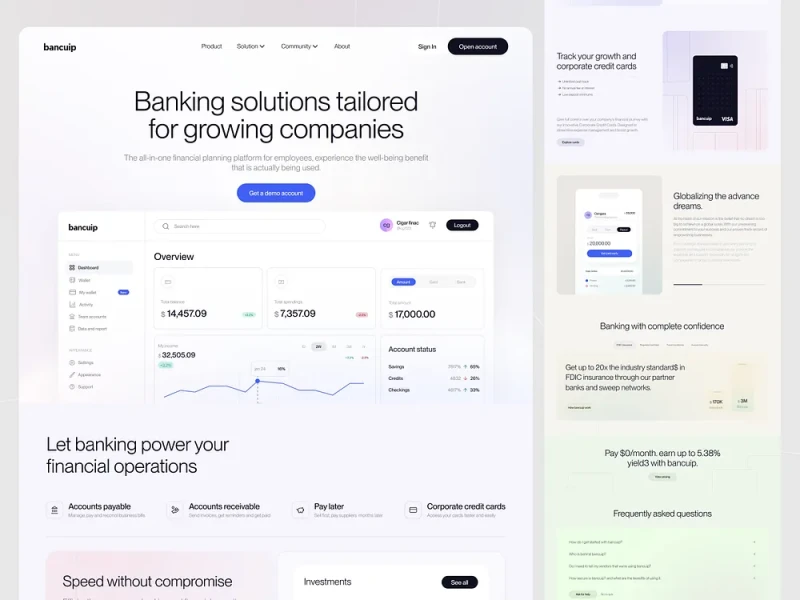 المواقع المالية والبنوك UI design #890