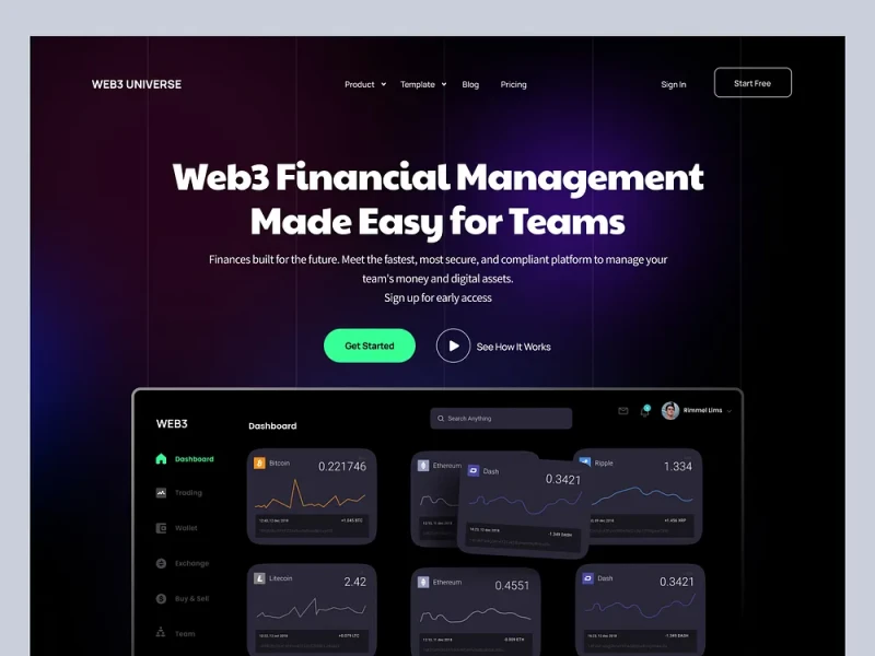 المواقع المالية والبنوك UI design #895