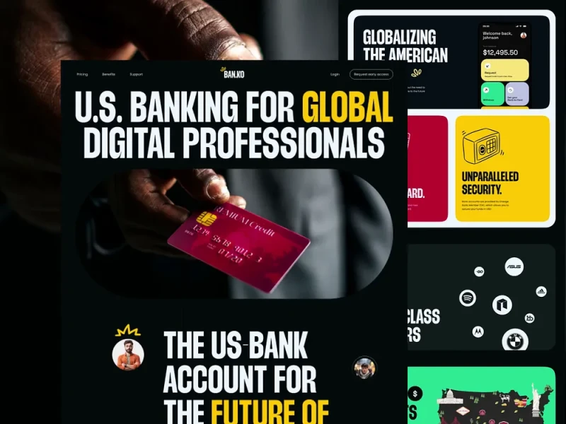 المواقع المالية والبنوك UI design #897