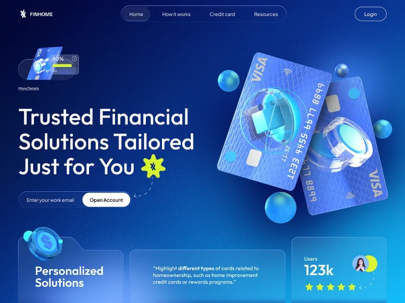 المواقع المالية والبنوك UI design #900