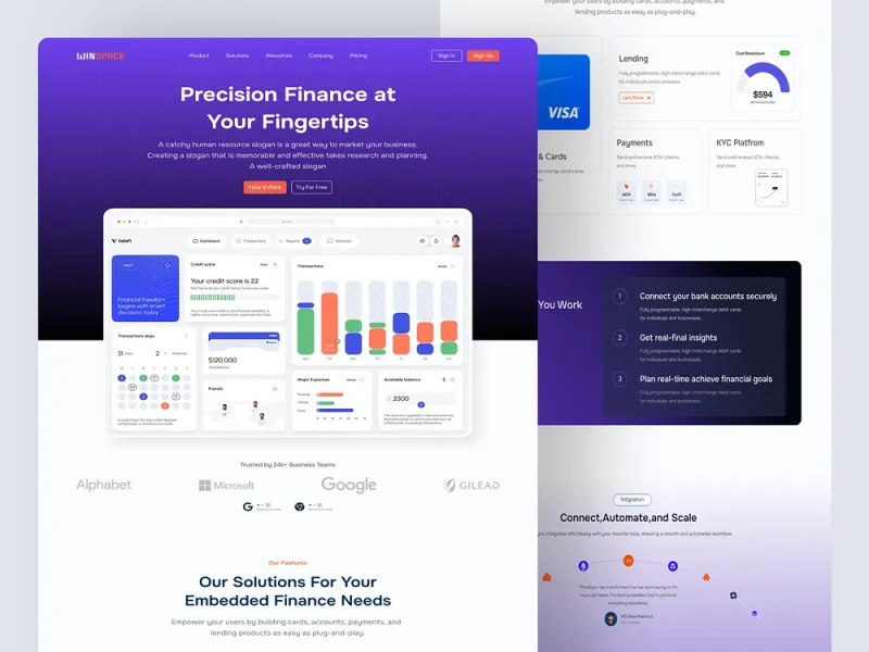 المواقع المالية والبنوك UI design #901