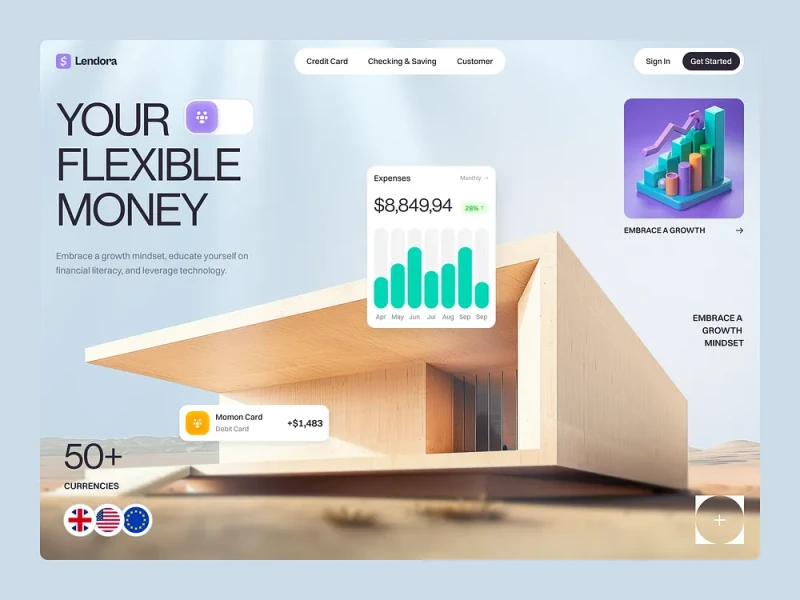 المواقع المالية والبنوك UI design #902