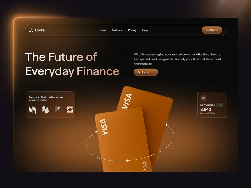 المواقع المالية والبنوك UI design #903