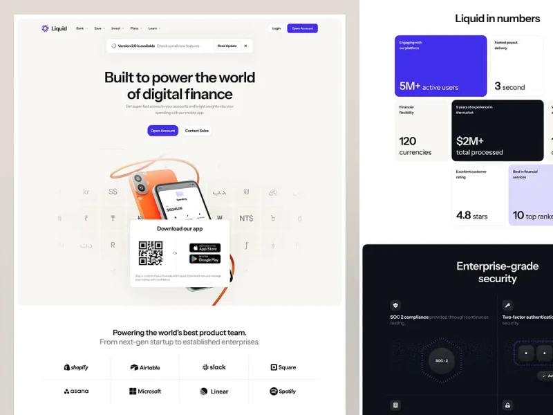 المواقع المالية والبنوك UI design #907