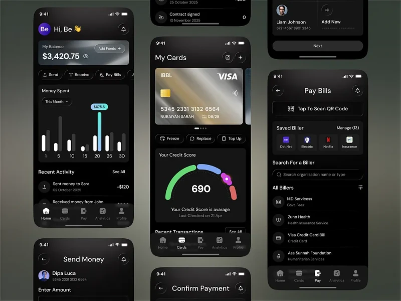 تطبيقات المالية والبنوك UI design #940