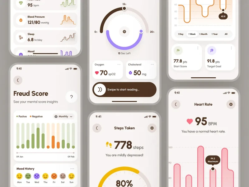 تطبيقات الصحة واللياقة UI design #959