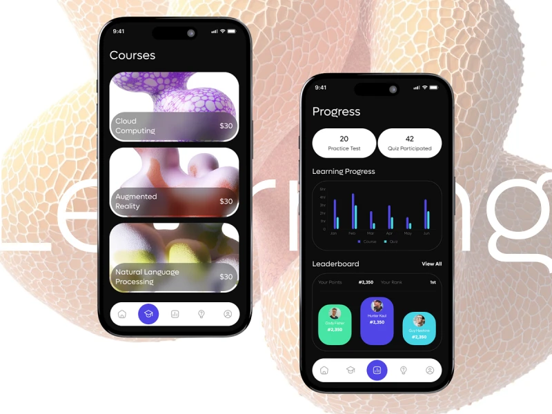 تطبيقات التعليم والتعلم UI design #965