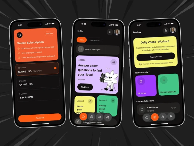تطبيقات التعليم والتعلم UI design #972