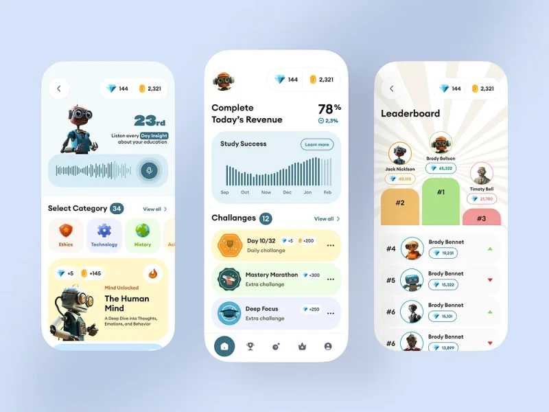 تطبيقات التعليم والتعلم UI design #981
