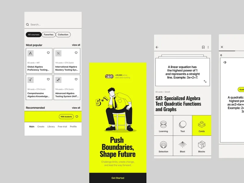 تطبيقات التعليم والتعلم UI design #982