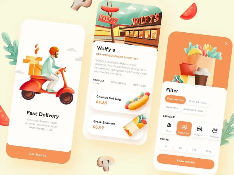 تطبيقات التوصيل UI design #1117