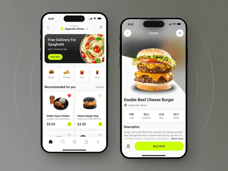 تطبيقات التوصيل UI design #1125
