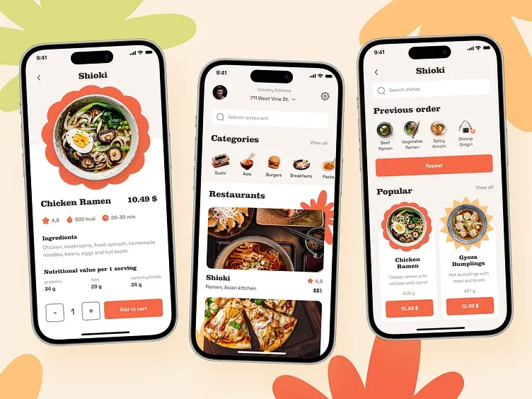 تطبيقات التوصيل UI design #1127