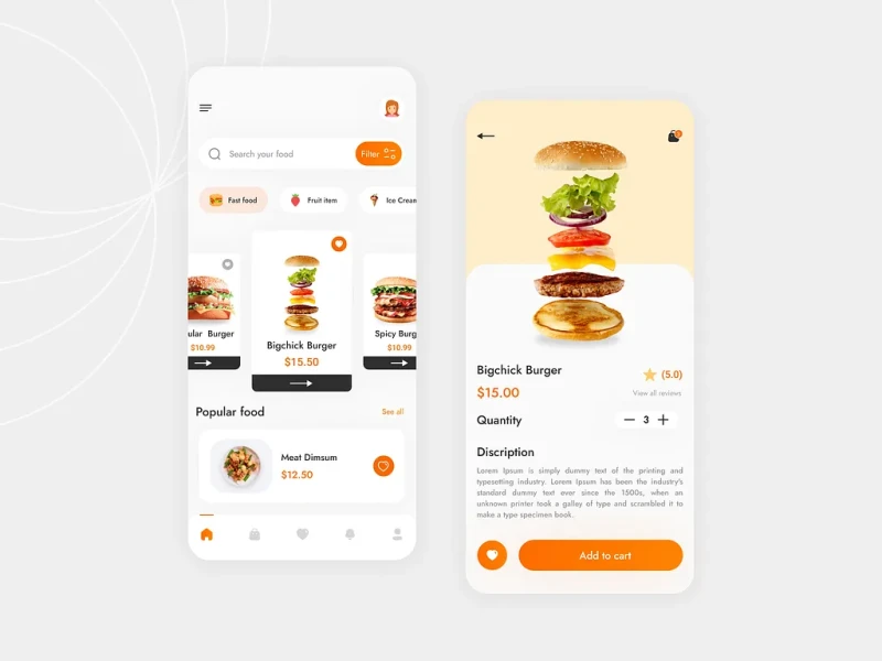 تطبيقات الطعام والمطاعم — تصميم #1185