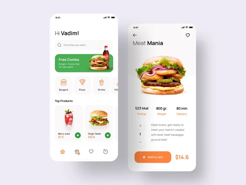 تطبيقات الطعام والمطاعم — تصميم #1192