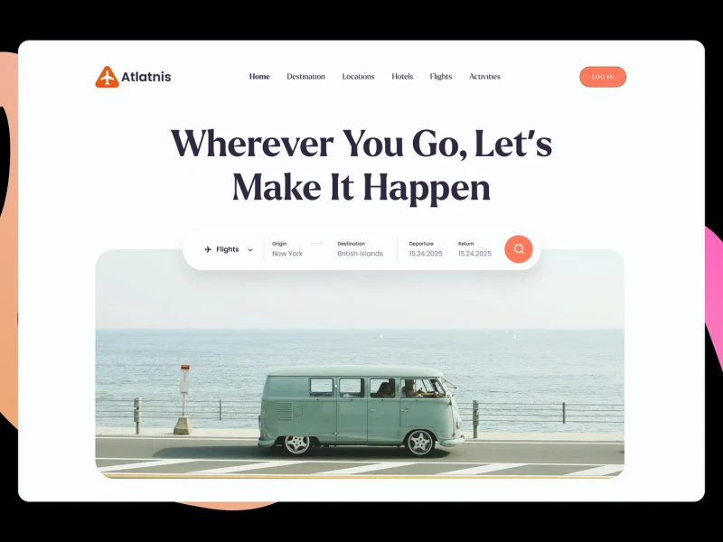 مواقع السفر والسياحة UI design #1251