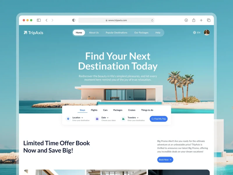 مواقع السفر والسياحة UI design #1254
