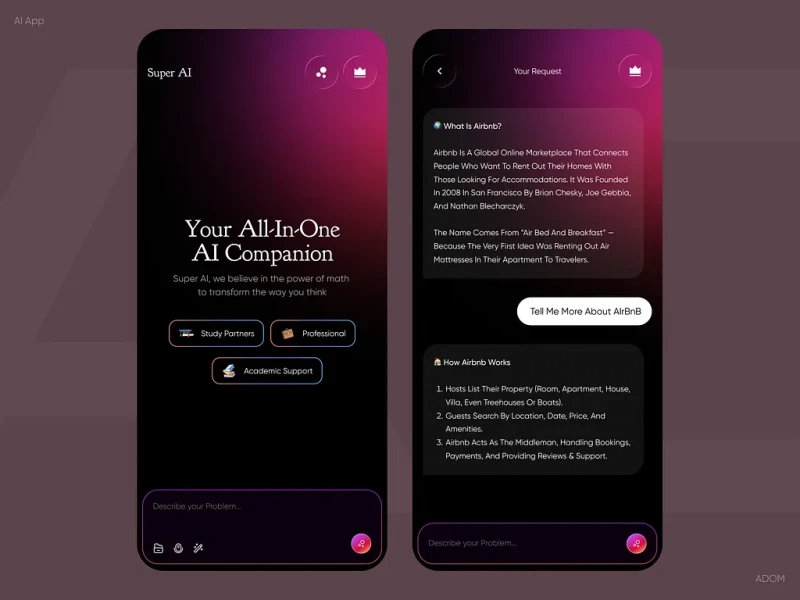 تطبيقات الذكاء الاصطناعي UI design #1280