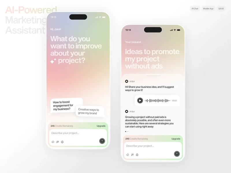 تطبيقات الذكاء الاصطناعي UI design #1284
