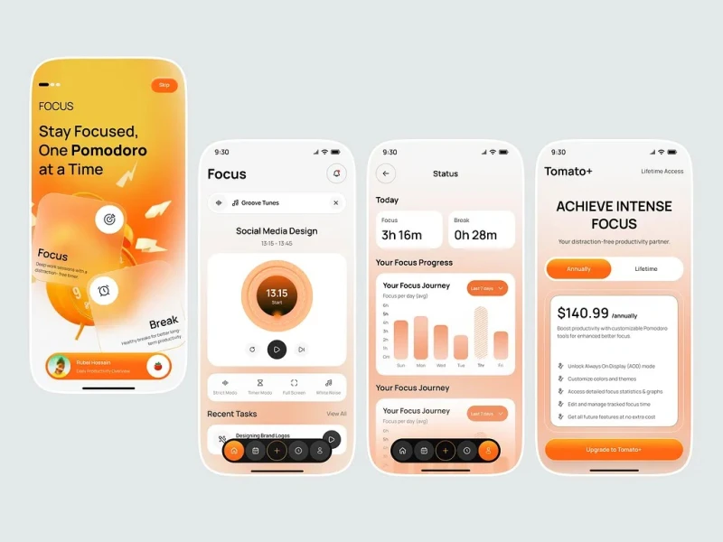 تطبيقات الإنتاجية UI design #1349