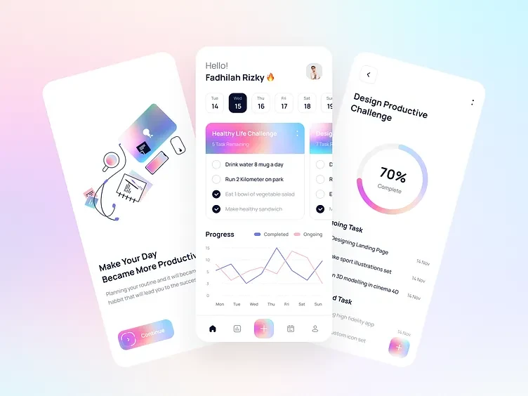تطبيقات الإنتاجية UI design #1351