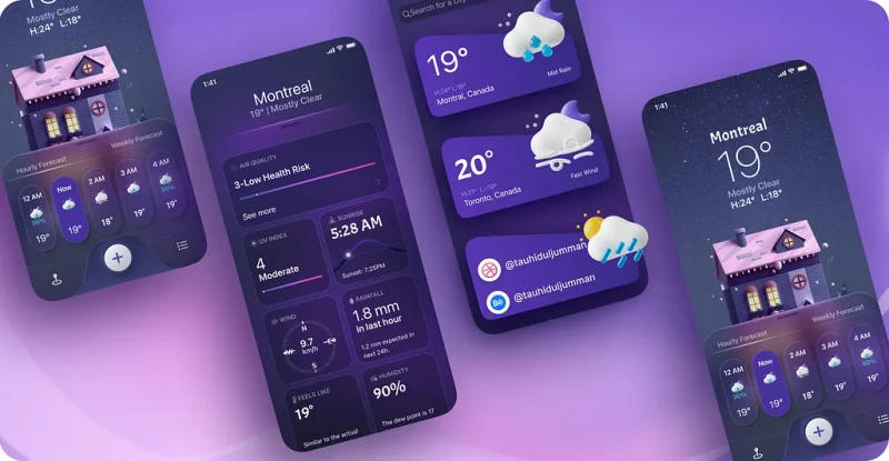 تطبيقات الطقس والأخبار — تصميم #1391