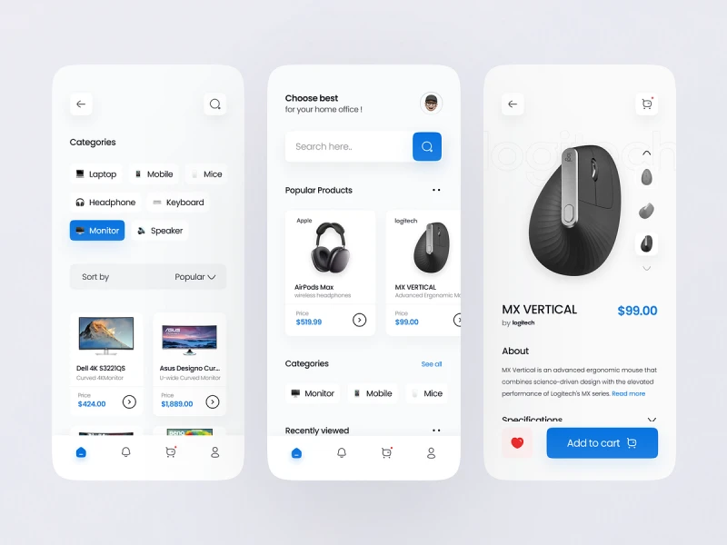 تطبيقات التجارة الإلكترونية UI design #1409