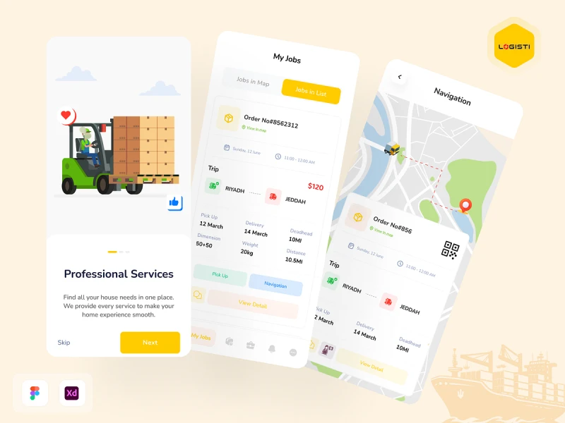 تطبيقات التوصيل UI design #1440
