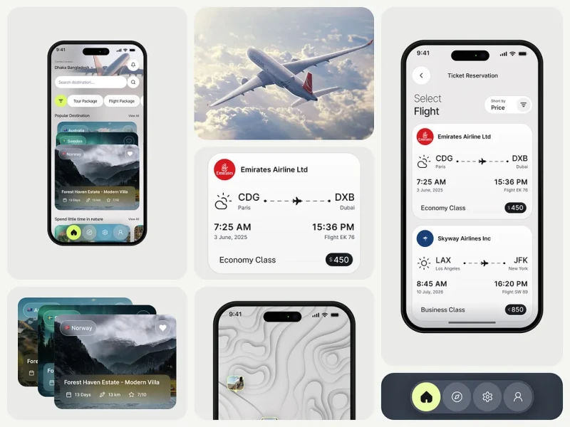 تطبيقات السفر والمواصلات UI design #1452