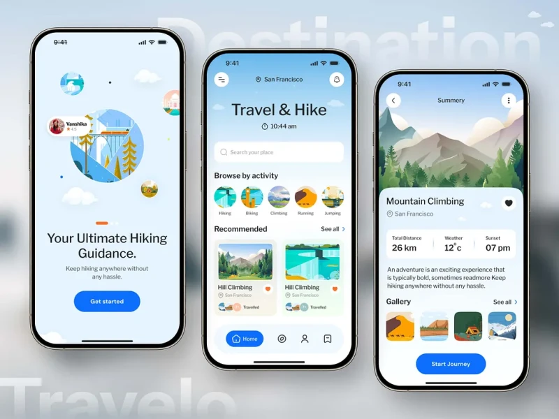 تطبيقات السفر والمواصلات UI design #1453