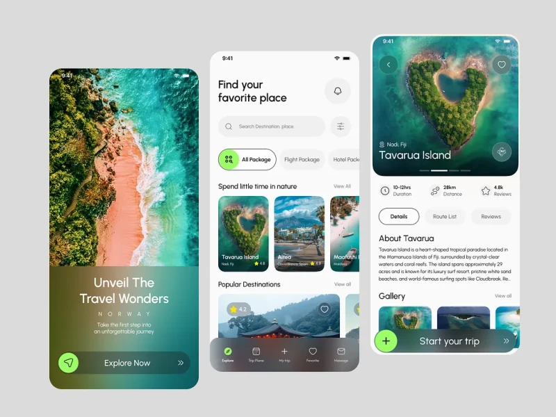 تطبيقات السفر والمواصلات UI design #1454