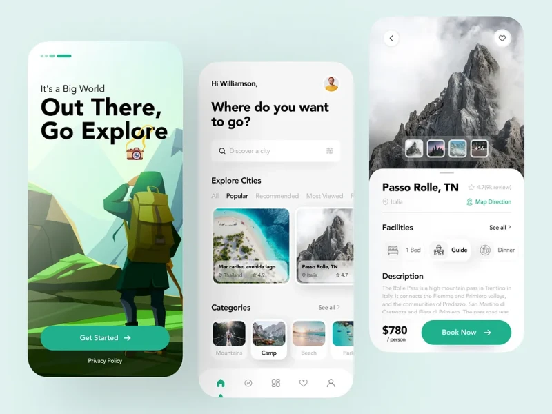 تطبيقات السفر والمواصلات UI design #1455