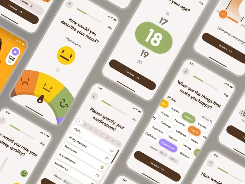 تطبيقات الصحة واللياقة UI design #1456
