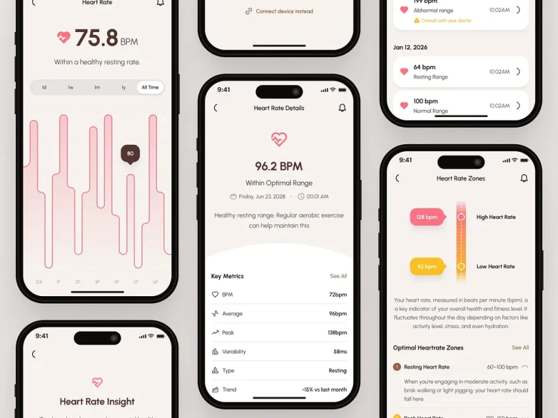 تطبيقات الصحة واللياقة UI design #1462