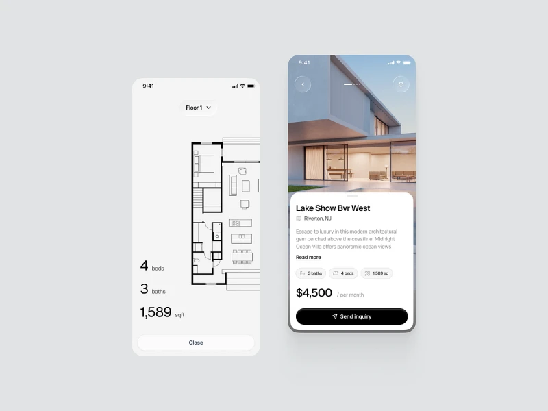 تطبيقات العقارات UI design #1492