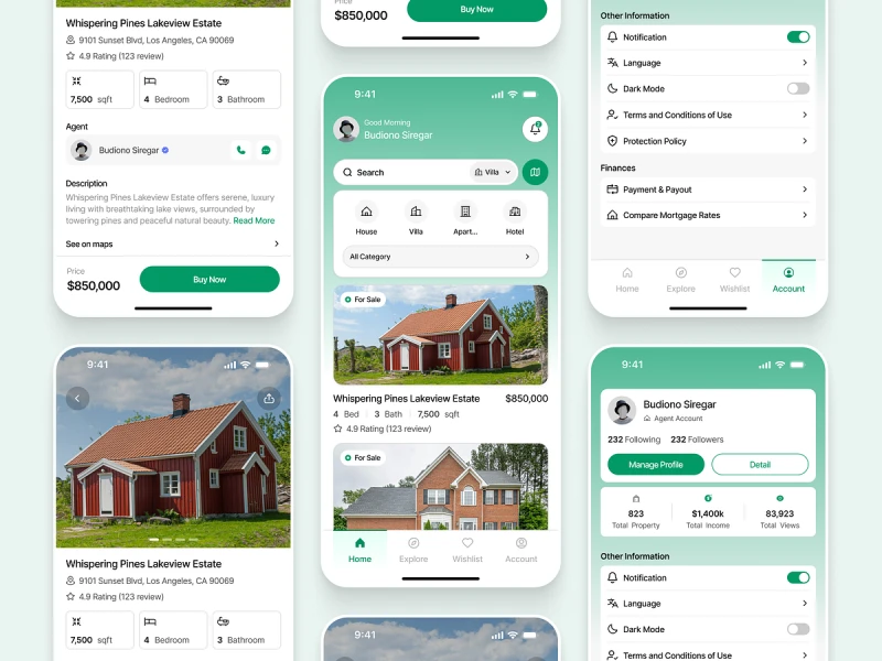 تطبيقات العقارات UI design #1493