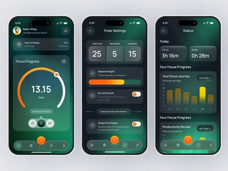 تطبيقات الإنتاجية UI design #1527