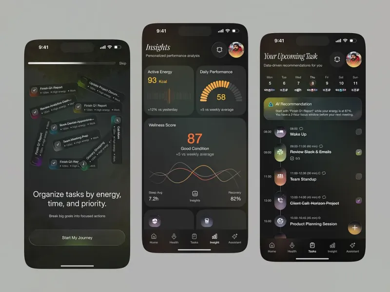 تطبيقات الإنتاجية UI design #1528