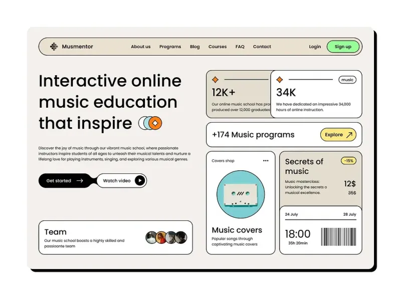 المواقع التعليمية UI design #1533