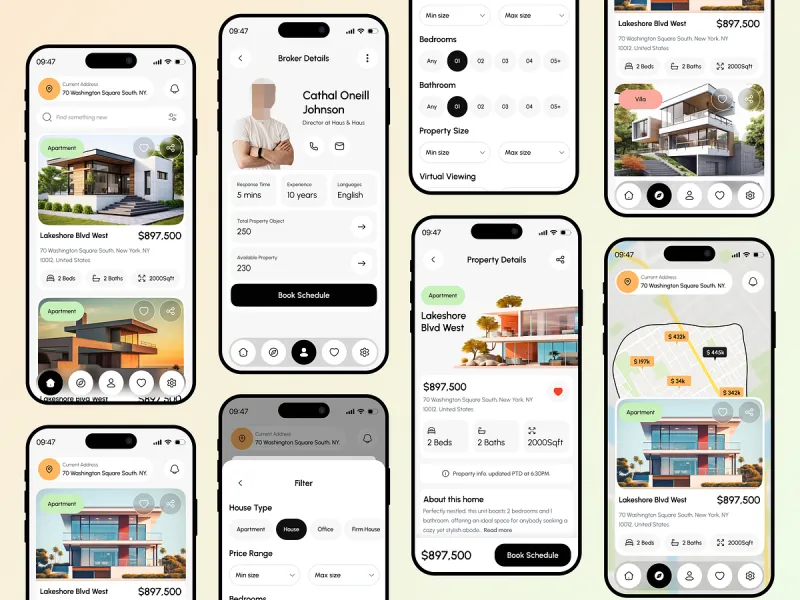 تطبيقات العقارات UI design #1585