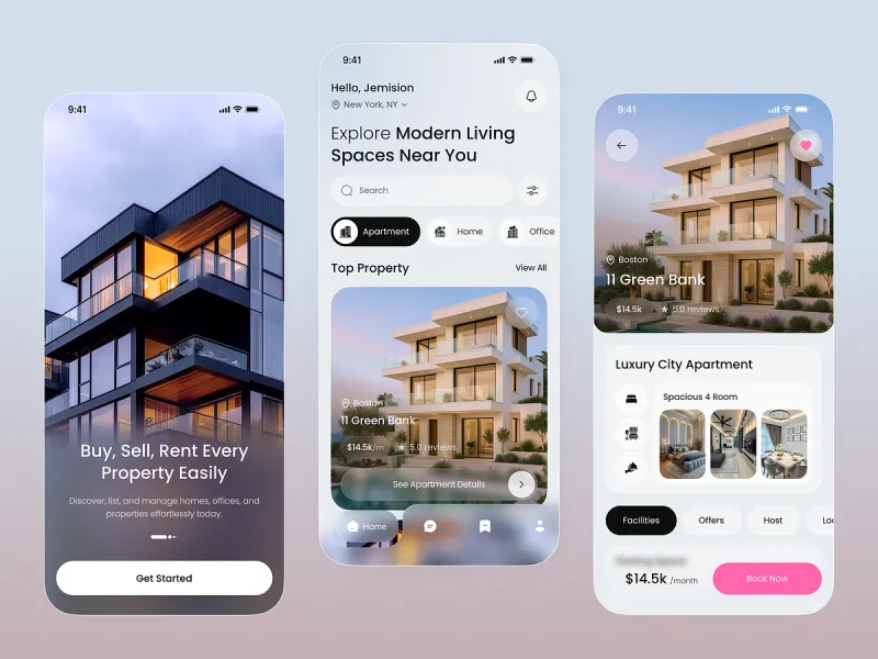 تطبيقات العقارات UI design #1594
