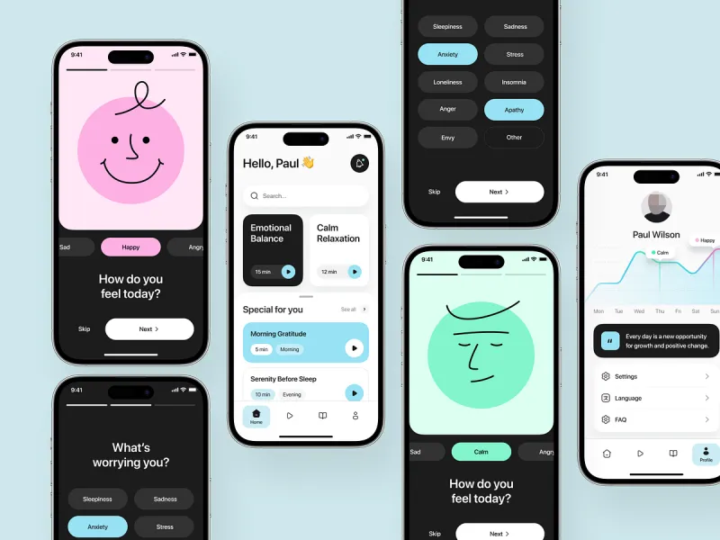 تطبيقات الصحة واللياقة UI design #1595