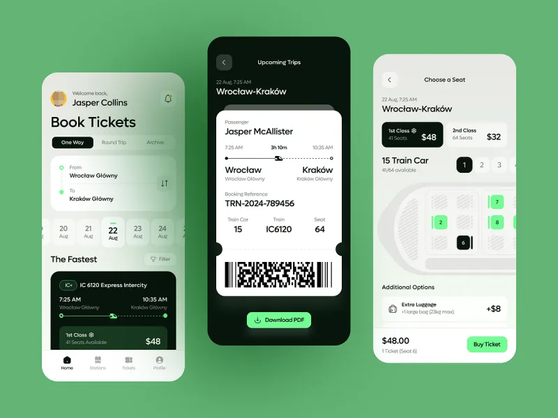 تطبيقات السفر والمواصلات UI design #1744